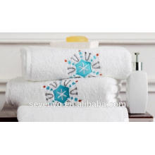 100% cotton Terry towel light color embroidered snow pattern Hand towels Ht-021